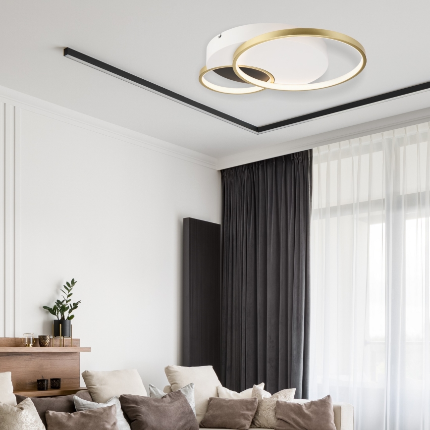 Stmievateľné stropné svietidlo BENITO LED/31W/230V 3000-6500K biela/zlatá