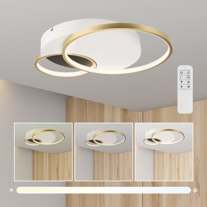 Stmievateľné stropné svietidlo BENITO LED/31W/230V 3000-6500K biela/zlatá
