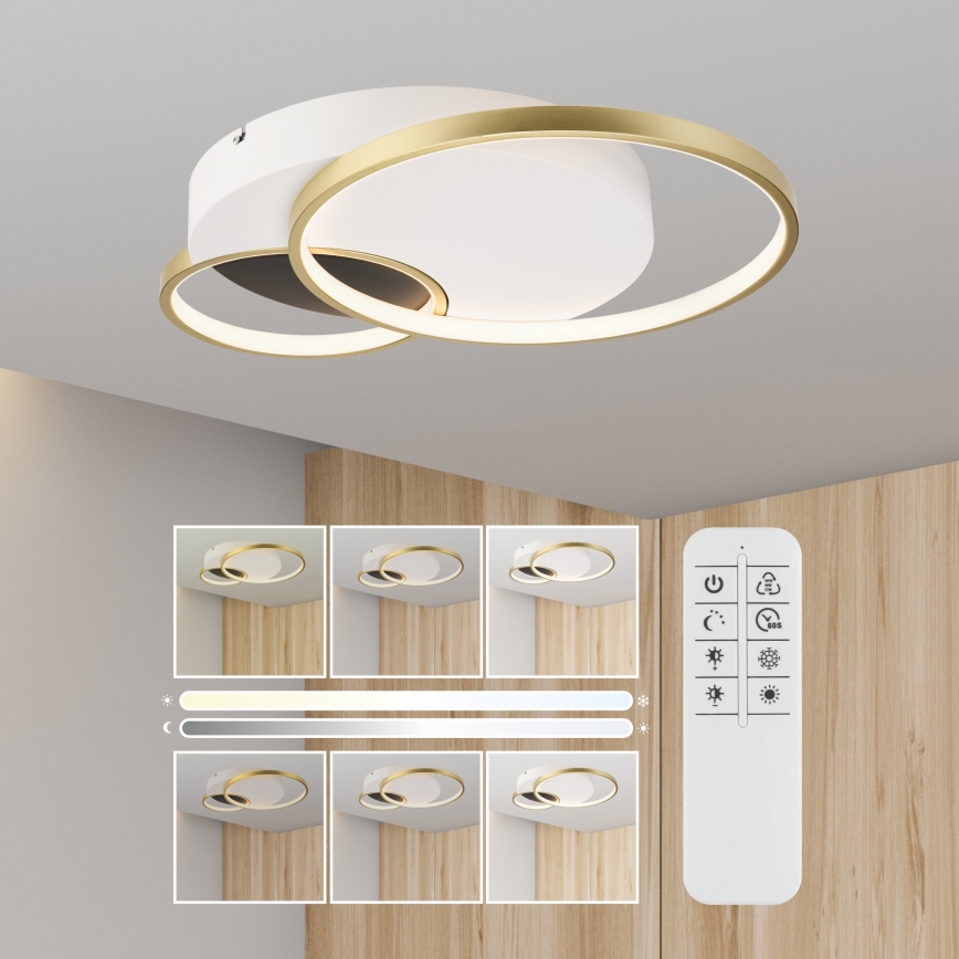 Stmievateľné stropné svietidlo BENITO LED/31W/230V 3000-6500K biela/zlatá