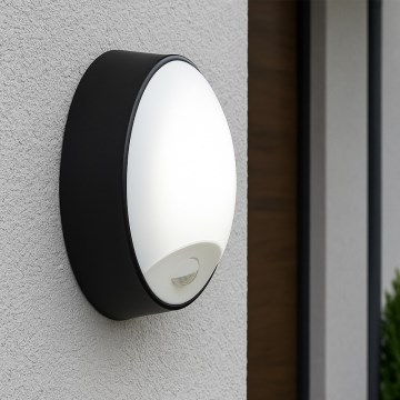 Stmievateľné vonkajšie nástenné LED svietidlo so snímačom pohybu, 15/18/20 W, 230 V, 3000 K/4000 K/6500 K, IP65, čierne/biele