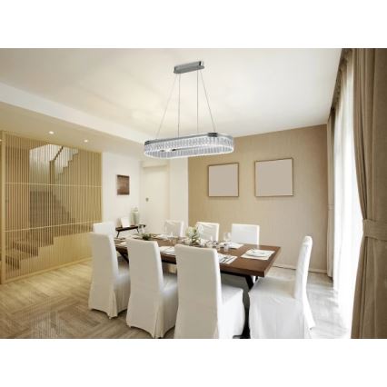 LED stmievateľný krištáľový luster na lanku THALIA LED/50W/230V 3000-6000K + diaľkové ovládanie
