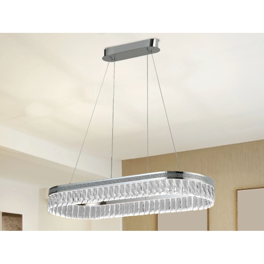 LED stmievateľný krištáľový luster na lanku THALIA LED/50W/230V 3000-6000K + diaľkové ovládanie
