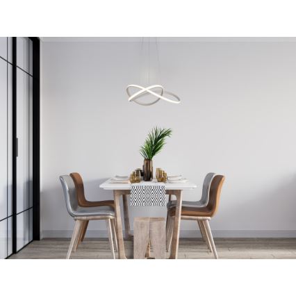 LED stmievateľný luster na lanku LED/85W/230V 3000-6500K priemer 60 cm + diaľkové ovládanie