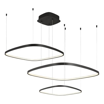 Stmievateľný LED luster na lane LORENZO LED/70W/230V 3000/4000/6000K čierny + diaľkové ovládanie