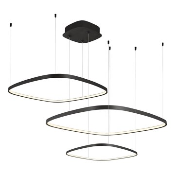 Stmievateľný LED luster na lankách LORENZO LED/70W/230V 3000/4000/6000K čierny + diaľkové ovládanie