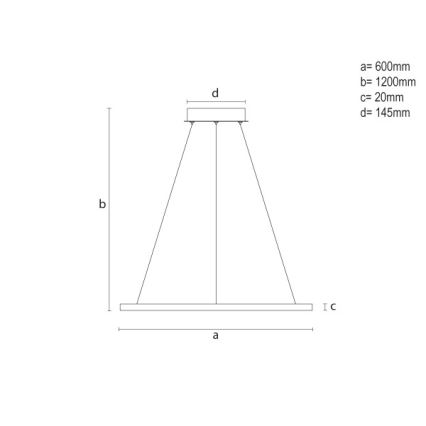 LED stmievateľný luster na lanku LED/32W/230V 3000-6500K pr. 60 cm + diaľkové ovládanie
