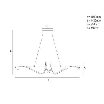 Stmievateľný LED luster na lanku LED/50W/230V 3000-6500K 100 cm + diaľkové ovládanie