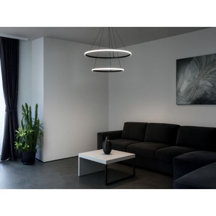 LED stmievateľný luster na lane LED/55W/230V 3000-6500K pr. 60 cm + diaľkové ovládanie
