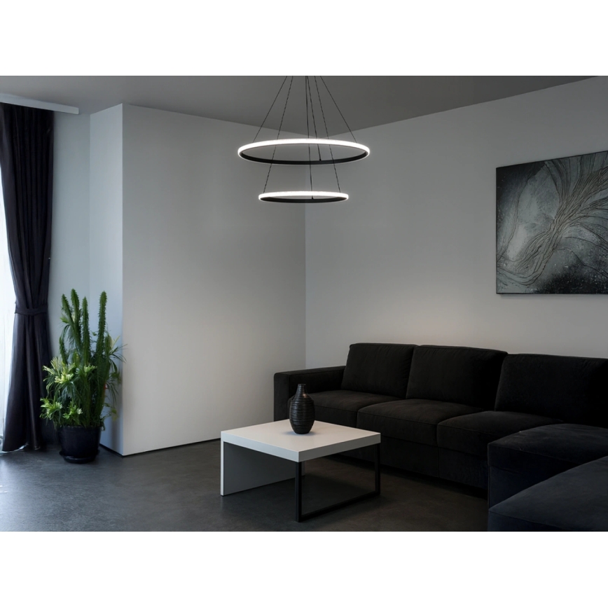 LED stmievateľný luster na lane LED/55W/230V 3000-6500K pr. 60 cm + diaľkové ovládanie