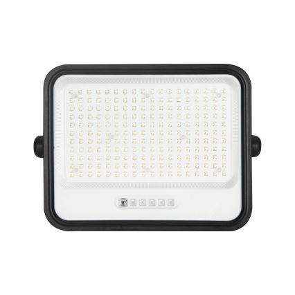 LED stmievateľný solárny reflektor LED/400W/3,2V 2000-8000K IP65 20000 mAh čierna + diaľkové ovládanie