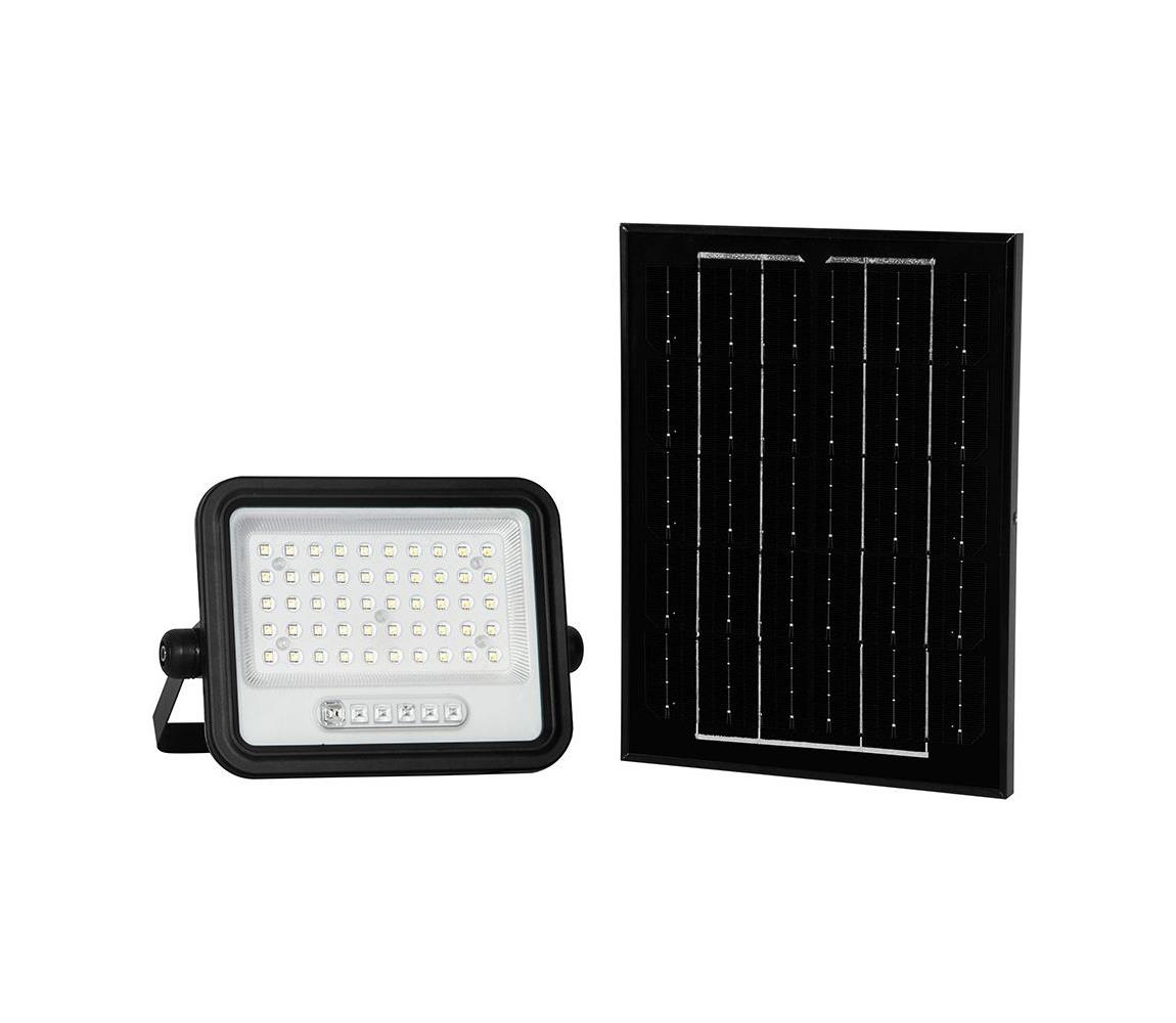 Stmievateľný solárny LED reflektor LED/100W/3,2V IP65 5000 mAh čierny + diaľkové ovládanie 24083