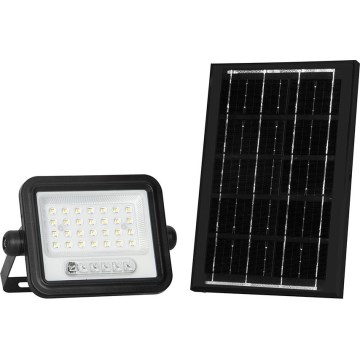 Stmievateľný solárny LED reflektor LED/50W/3,2V 2000-8000K IP65 3800 mAh čierny + diaľkové ovládanie