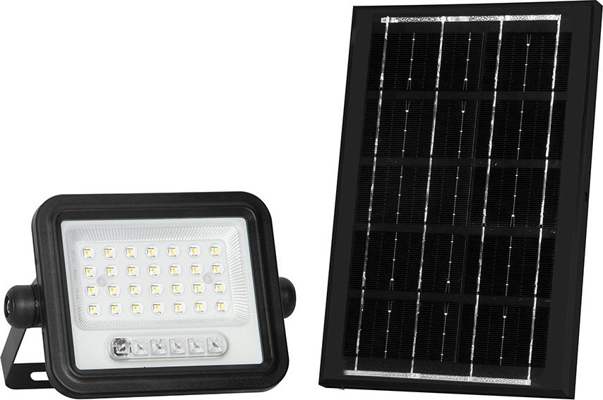 Stmievateľný solárny LED reflektor LED/50W/3,2V 2000-8000K IP65 3800 mAh čierny + diaľkové ovládanie