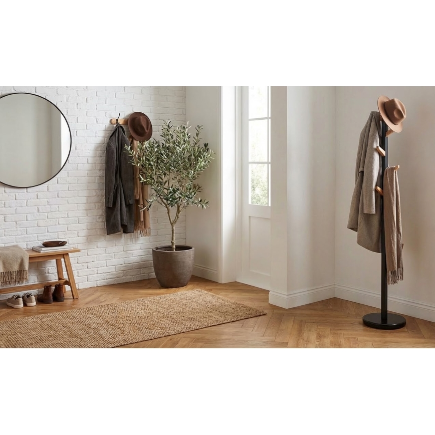 Stojací vešiak 177x28 cm DOMUS čierna/béžová