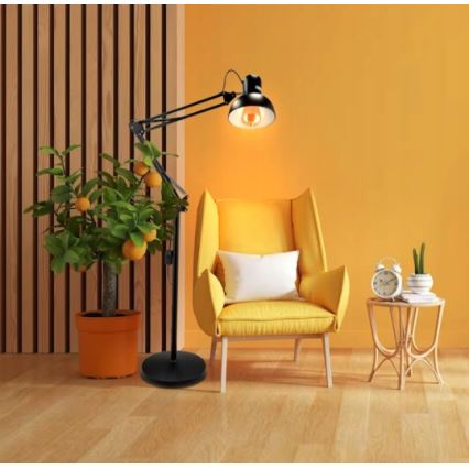 Stojacia lampa 1xE27/40W/230V čierna