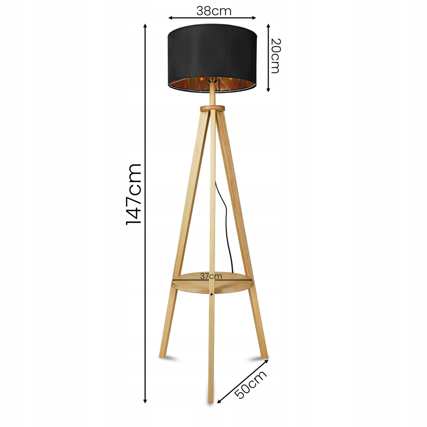 Stojacia lampa 1xE27/40W/230V čierna