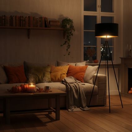 Stojacia lampa 1xE27/40W/230V čierna