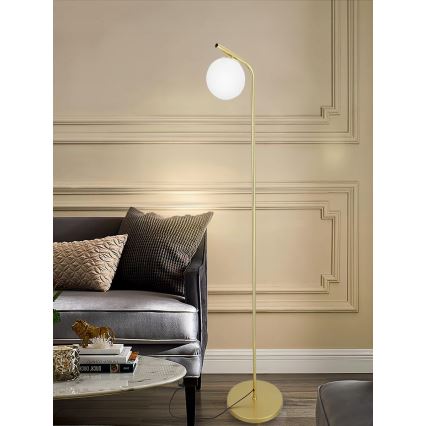 Stojacia lampa 1xE27/40W/230V zlatá/biela