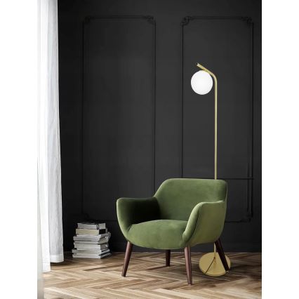 Stojacia lampa 1xG9/40W/230V zlatá/biela