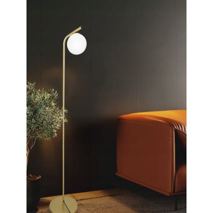 Stojacia lampa 1xG9/40W/230V zlatá/biela