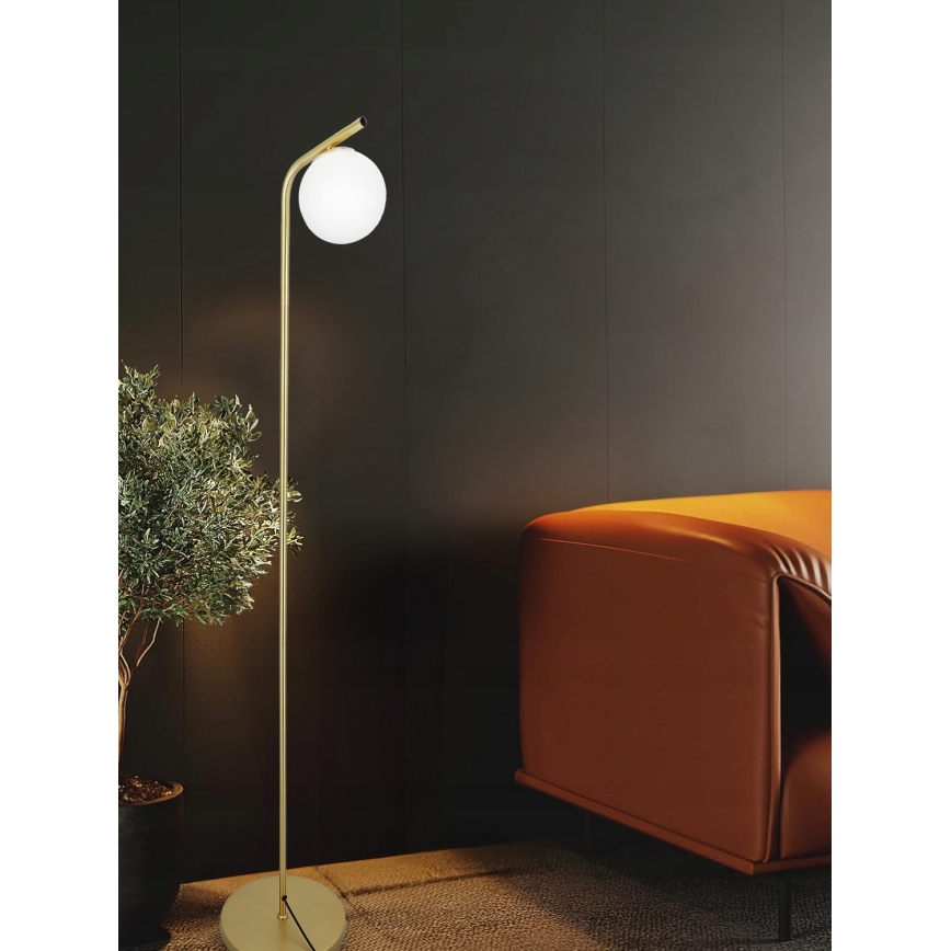 Stojacia lampa 1xG9/40W/230V zlatá/biela