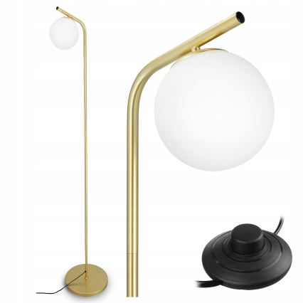 Stojacia lampa 1xG9/40W/230V zlatá/biela