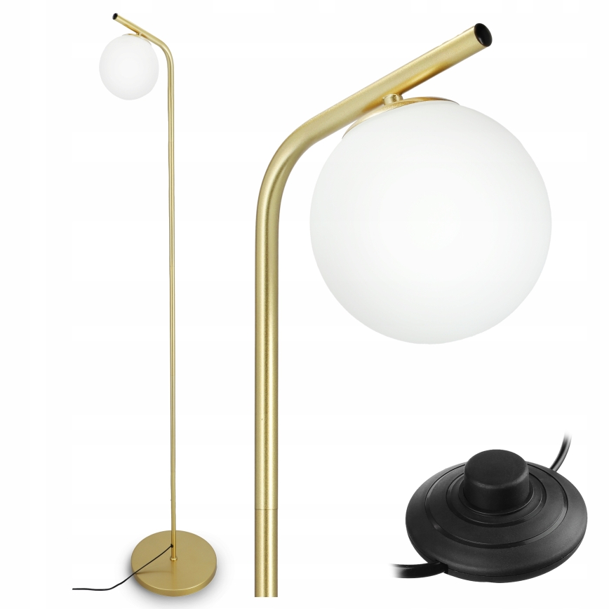 Stojacia lampa 1xG9/40W/230V zlatá/biela
