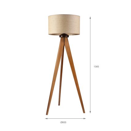 Stojacia lampa AIDA 1xE27/15W/230V dub/rafia