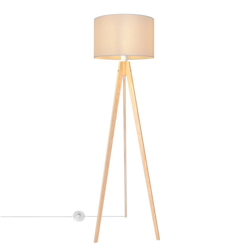 Stojacia lampa ALBA 1xE27/15W/230V biela/borovica
