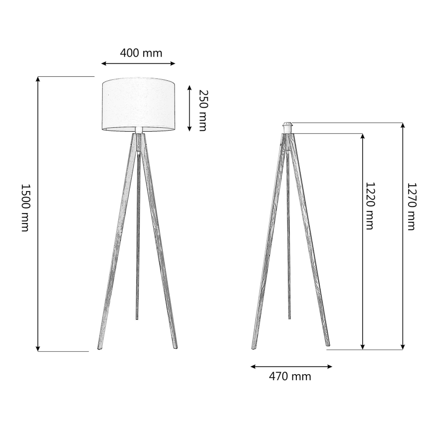 Stojacia lampa ALBA 1xE27/15W/230V biela/borovica
