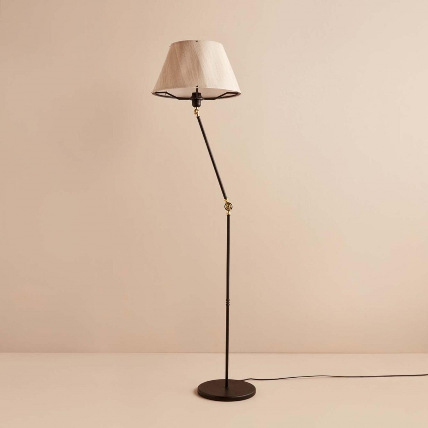 Stojacia lampa AYD 1xE27/40W/230V čierna/béžová