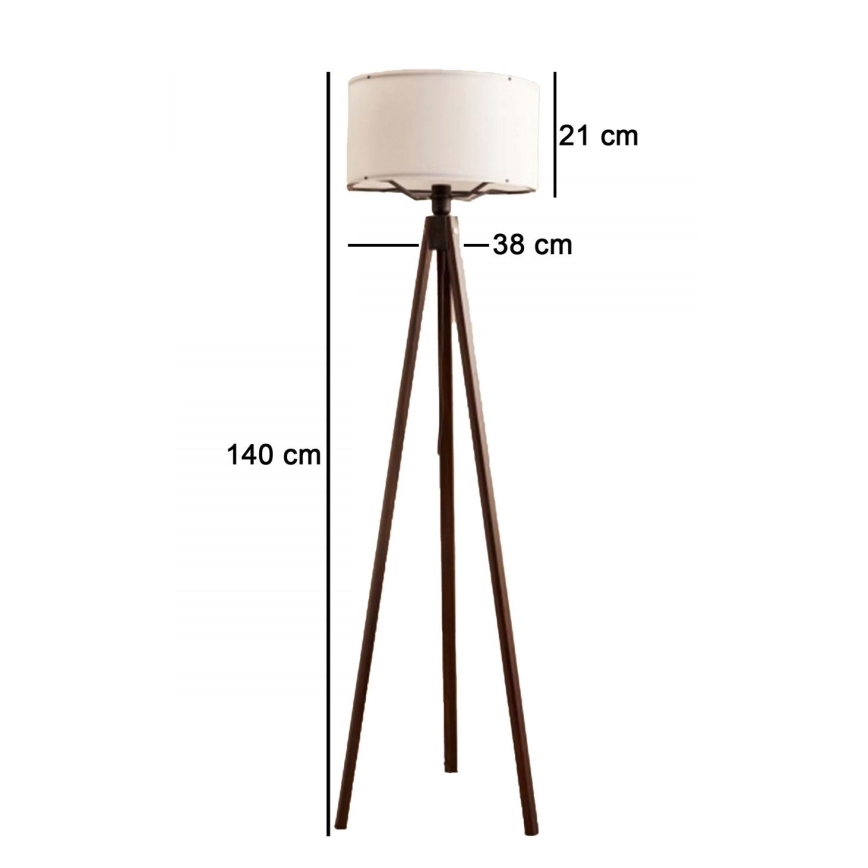 Stojacia lampa AYD 1xE27/40W/230V hnedá/biela+