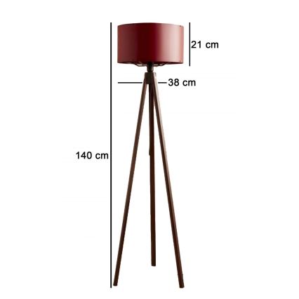 Stojacia lampa AYD 1xE27/40W/230V hnedá/červená