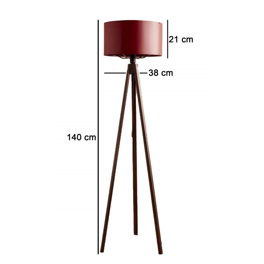 Stojacia lampa AYD 1xE27/40W/230V hnedá/červená