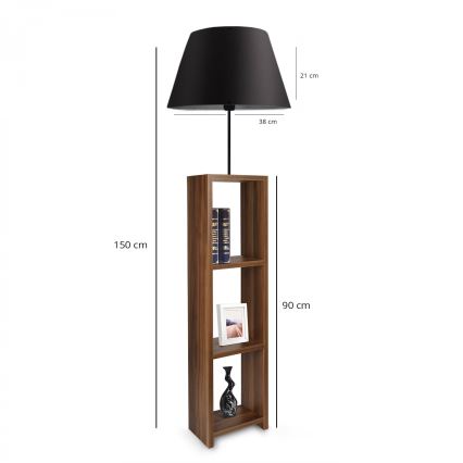 Stojacia lampa AYD 1xE27/40W/230V hnedá/čierna