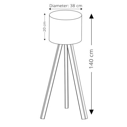 Stojacia lampa AYD 1xE27/40W/230V modrá/béžová