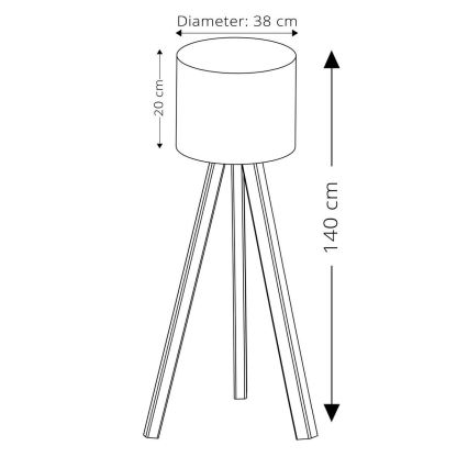 Stojacia lampa AYD 1xE27/40W/230V ružová/hnedá