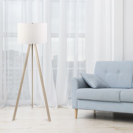Stojacia lampa AYD 1xE27/60W/230V biela/béžová