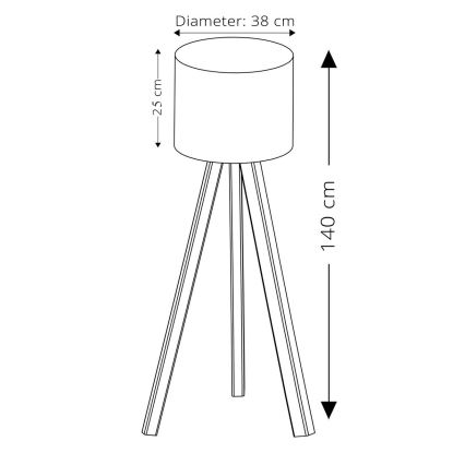 Stojacia lampa AYD 1xE27/60W/230V čierna/hnedá