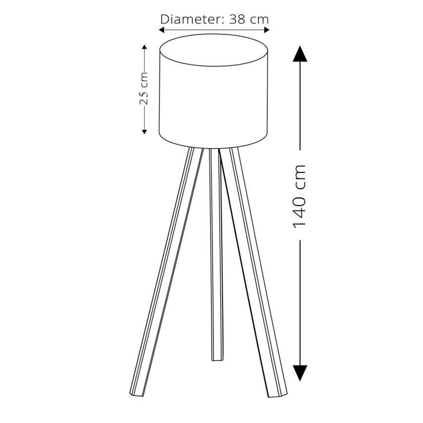 Stojacia lampa AYD 1xE27/60W/230V čierna/hnedá