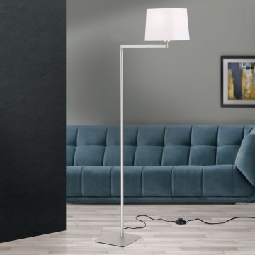 Stojacia lampa CARLTON 1xE27/40W/230V biela/matný chróm