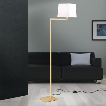 Stojacia lampa CARLTON 1xE27/40W/230V biela/zlatá