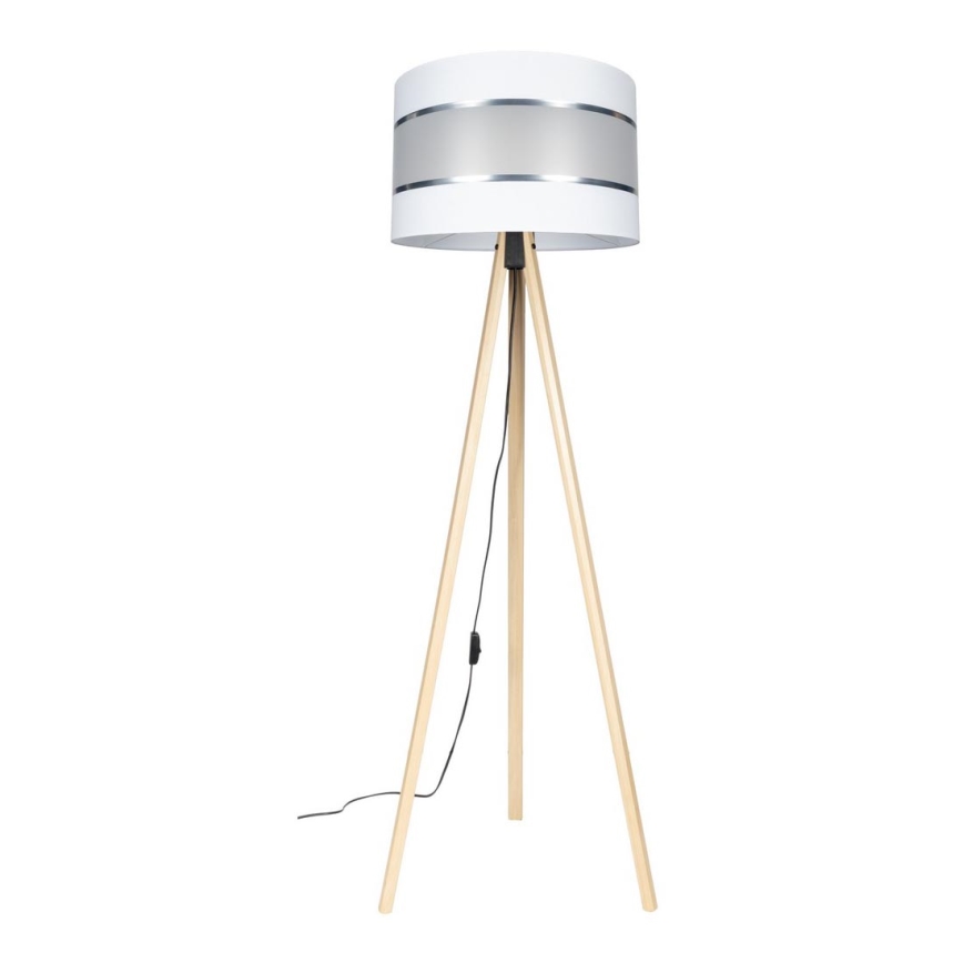 Stojacia lampa CORAL 1xE27/60W/230V béžová/biela/matný chróm