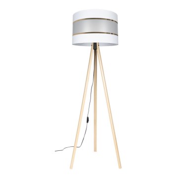 Stojacia lampa CORAL 1xE27/60W/230V béžová/biela/zlatá