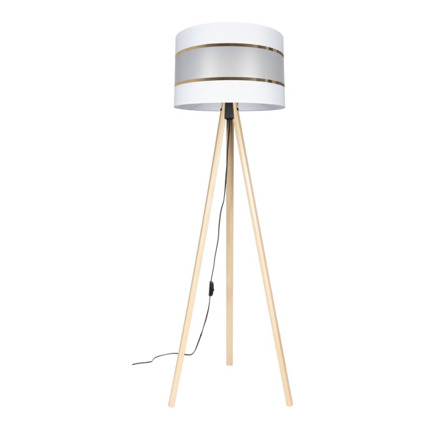 Stojacia lampa CORAL 1xE27/60W/230V béžová/biela/zlatá