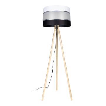 Stojacia lampa CORAL 1xE27/60W/230V béžová/čierna/biela/matný chróm