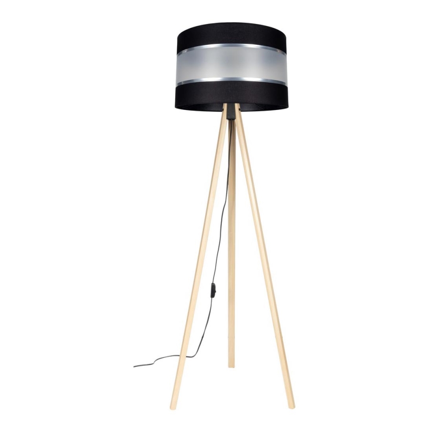 Stojacia lampa CORAL 1xE27/60W/230V béžová/čierna/matný chróm
