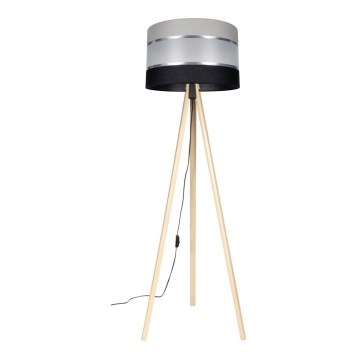 Stojacia lampa CORAL 1xE27/60W/230V béžová/čierna/šedá/matný chróm