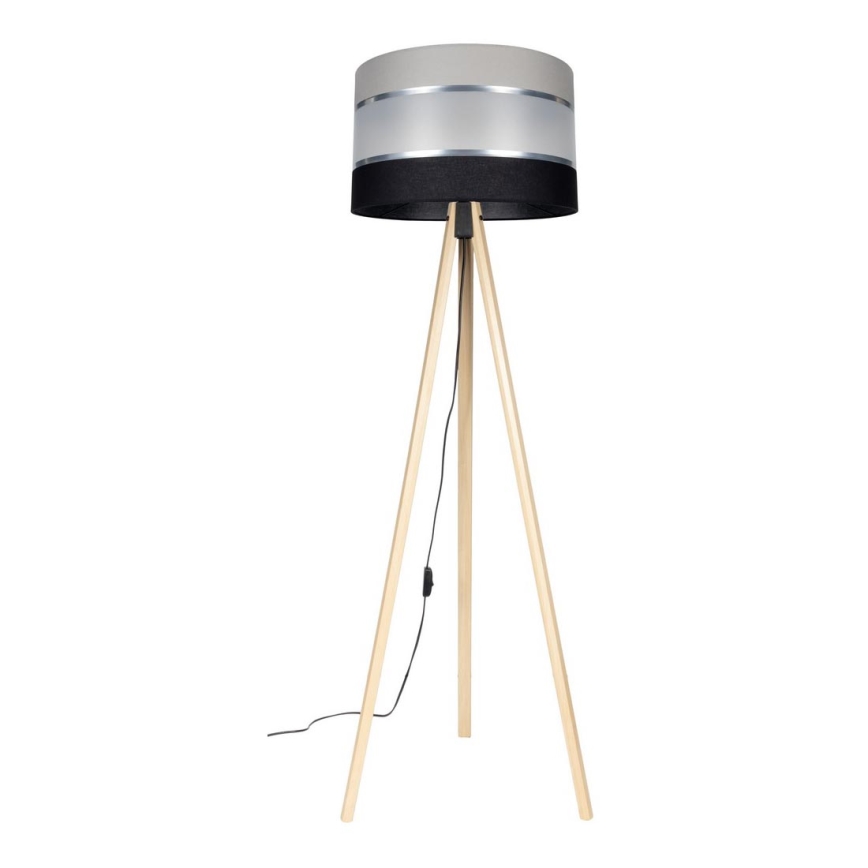 Stojacia lampa CORAL 1xE27/60W/230V béžová/čierna/šedá/matný chróm