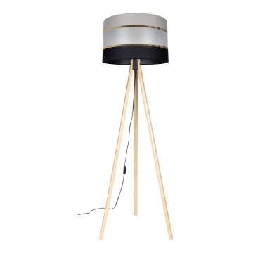 Stojacia lampa CORAL 1xE27/60W/230V béžová/čierna/šedá/zlatá